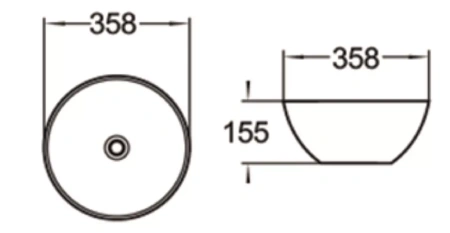 Раковина керамическая (накладная)  SantiLine SL-1040