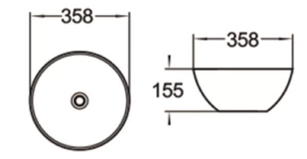 Раковина керамическая (накладная)  SantiLine SL-1040