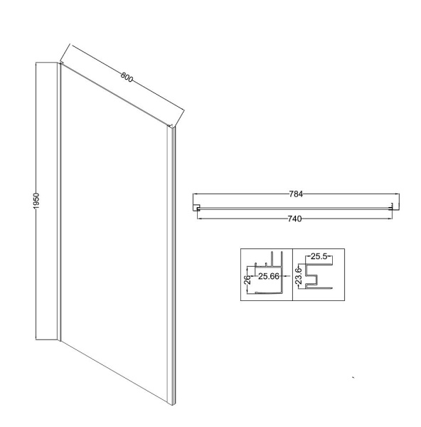 Душевое ограждение Niagara Nova NG-65-13CH-CH80-34 (130*80*195) прямоугольник, двери раздвижные