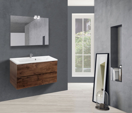 Тумба под раковину Vincea Mia 900 подвесная, 2 выкатных ящика soft close, R.Wood