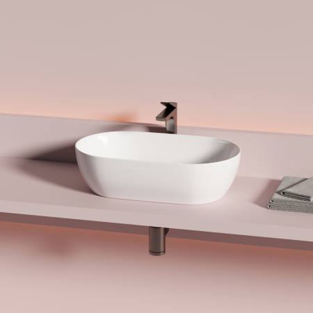 Раковина Ceramicanova Твист (Twist) накладная овальной формы 500x300x140 белый CN12001