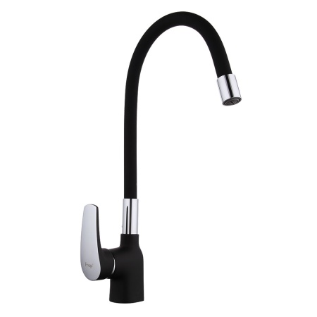 Смеситель для кухни с гибким изливом FRAP F4453-04, черный