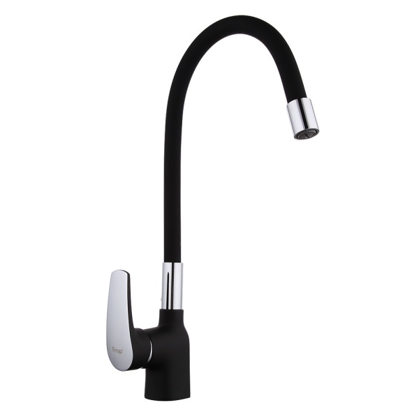Смеситель для кухни с гибким изливом FRAP F4453-04, черный