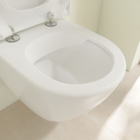 Унитаз Villeroy & Boch Subway 2.0, подвесной компактный, открытый смыв, 5606R0R1