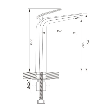 Смеситель для раковины высокий Rose R39F R3911F, белый/хром