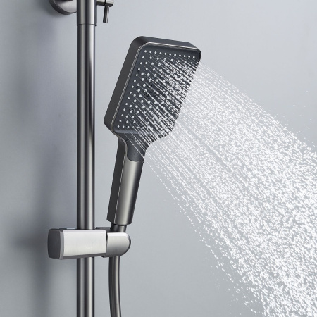 Душевая система Shevanik S4536T, оружейная сталь