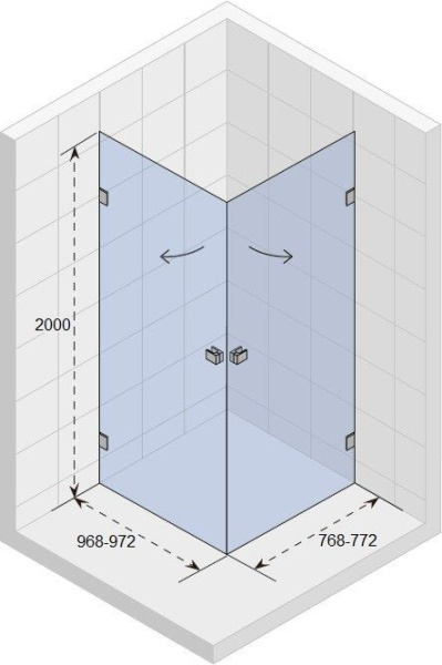 Душевой уголок Riho SZ Scandic NXT X209 100х80 GX12042B0 черный