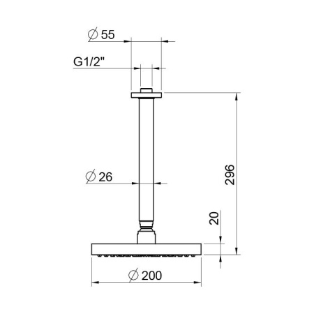 Верхний душ Webert Comfort AC0940010METAL, золото