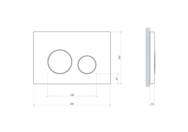 Кнопка Cersanit TWINS для LINK PRO/VECTOR/LINK/HI-TEC пластик хром глянцевый, 63523