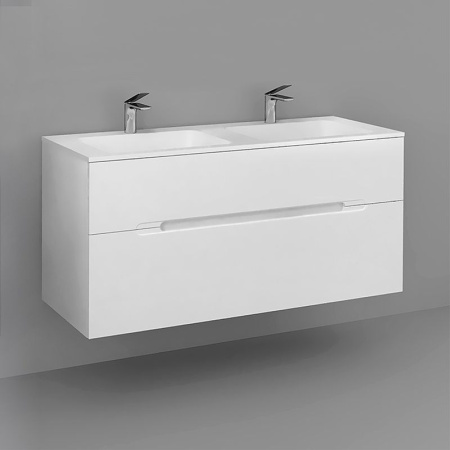 Тумба под раковину Jorno Modul 120 Mоl.01.122/P/W белый глянец