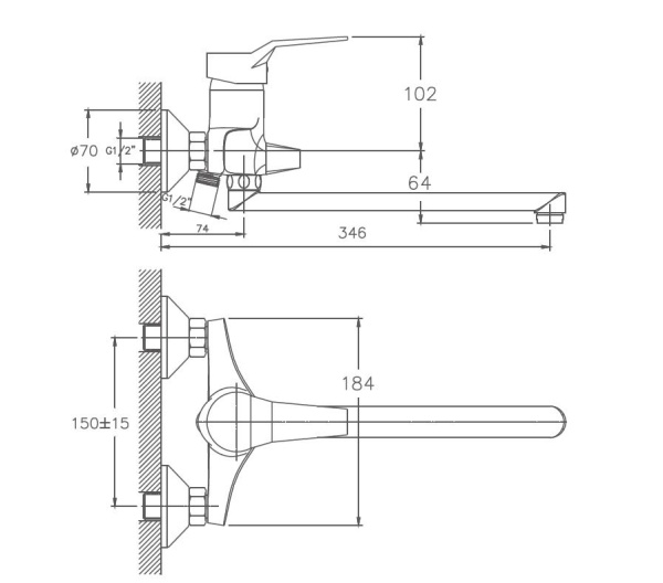 Смеситель для ванны Haiba HB2263