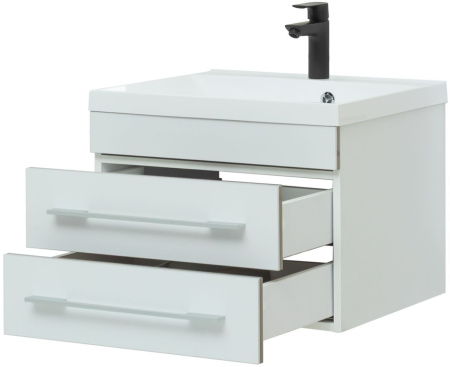 Тумба под раковину Aquanet Верона 58 белый (подвесная 2 ящика)