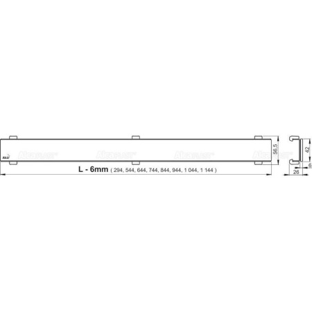 Водоотводящий желоб с порогами для цельной решетки Alcaplast Alcaplast Professional Low APZ106-950