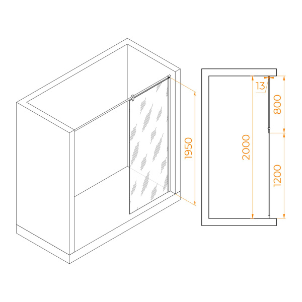 Душевая перегородка RGW WA-034 800