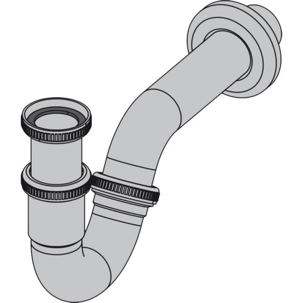 Сифон для биде Alcaplast Ø32 металл, A45G