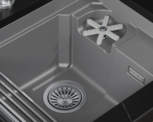 Мойка для кухни Granula Kitchen Space Rinzer 5505RU алюминиум, 55х45 см, прямоугольная