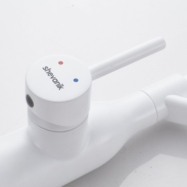 Смеситель для кухни с гибким изливом Shevanik S343C-1, белый