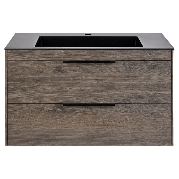 Тумба под раковину Vincea Chiara 2D 800 подвесная, 2 выкатных ящика soft-close, R.Oak