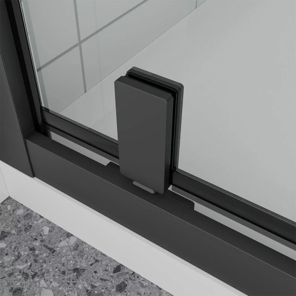 Душевая дверь Veconi Ottimo P30 B, 800x1900, черный матовый, стекло матовое