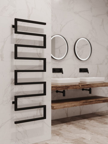 Полотенцесушитель водяной Stinox Ultra 500x1400, боковое подключение, хром, 1/2" ВР (внутренняя резьба), 9 перекладин