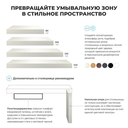 Раковина 60 см со столешницей 140 см Wellsee Halcyon 201012095 в наборе 10 в 1: столешница, раковина, смеситель, сифон, донный клапан, угловые вентили, аксессуары (цвет матовый белый)