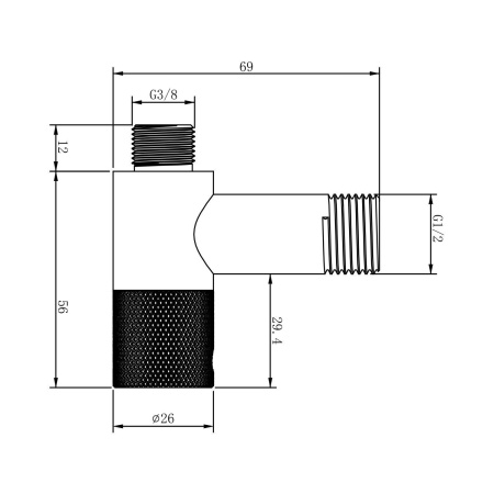 Латунные угловые кран-вентили для подключения смесителя Wellsee Drainage System 182147001, 2 шт, резьба 1/2"x 3/8", с отражателями, цвет матовый черный