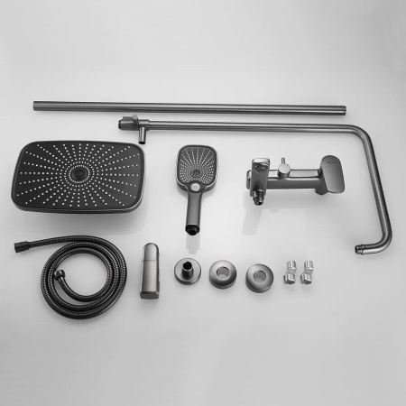 Душевая система Shevanik S8536T, оружейная сталь