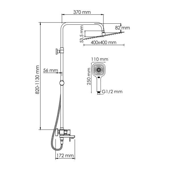 A177.119.065.010.CH Душевой комплект WasserKRAFT со смесителем