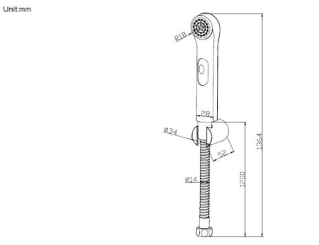 Гигиенический душ с настенным держателем Bravat D9122CP-RUS