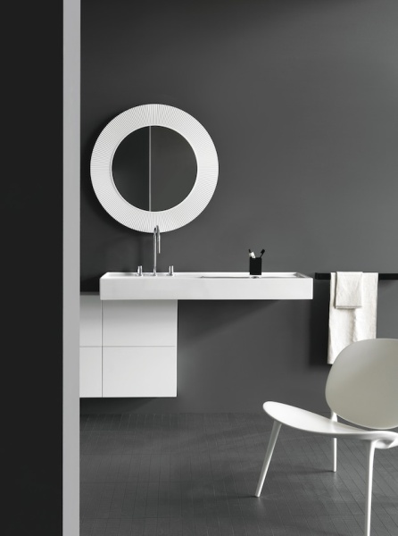 Подвесная раковина Kartell by laufen 120х46х12 см, столешница, правая полка, 3 отв. для смесит, SaphirKeramik 8.1333.2.000.108.1