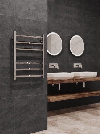 Полотенцесушитель водяной Stinox Sorento 500x700, нижнее подключение, хром, 1/2" ВР (внутренняя резьба), 6 перекладин