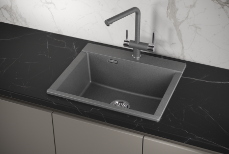Мойка для кухни Granula Estetica 5804 графит, 58х50 см, прямоугольная