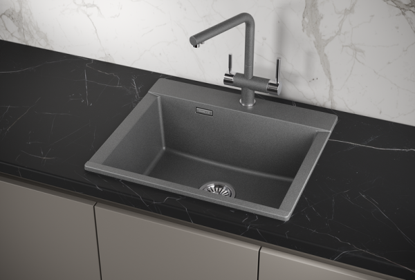 Мойка для кухни Granula Estetica 5804 графит, 58х50 см, прямоугольная
