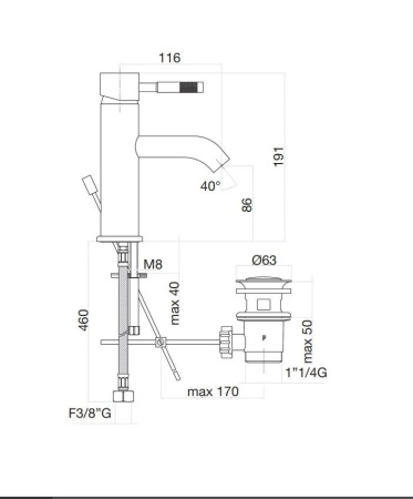 Смеситель для раковины Fiore Xenon 44CR5283, хром