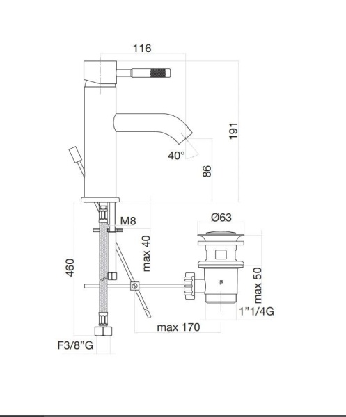 Смеситель для раковины Fiore Xenon 44NN5283, черный