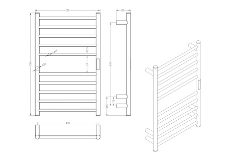 Полотенцесушитель RoxenBath Caspia 11070-5079BG электрический