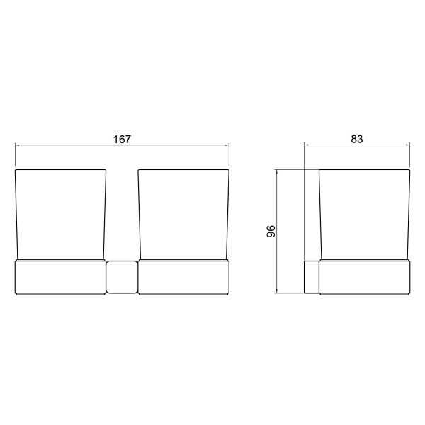 Стакан для ванной комнаты двойной Timo Selene 14034/03, черный