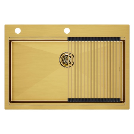 Мойка нерж. сталь KRONER-PRO 75, PM707551-BG, брашированное золото, 750х510мм, Paulmark