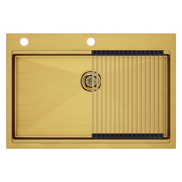 Мойка нерж. сталь KRONER-PRO 75, PM707551-BG, брашированное золото, 750х510мм, Paulmark