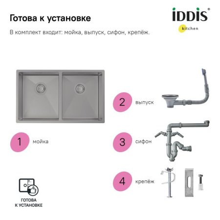 Мойка IDDIS 745х440 Edifice EDI75G2i77
