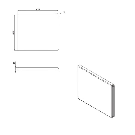Панель для ванны боковая Cersanit UNIVERSAL TYPE 1 70, 63369