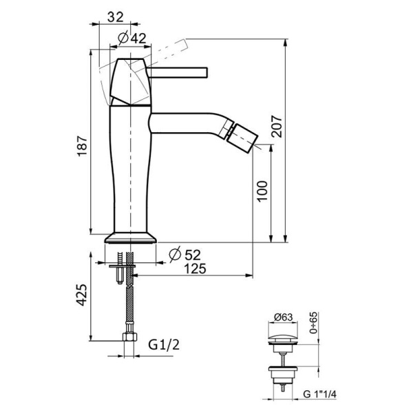 Смеситель для биде Webert Opera Moderna OE840102560