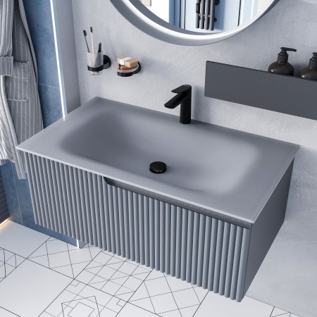 Смеситель для раковины STWORKI Вирклунд S05010BK матовый черный
