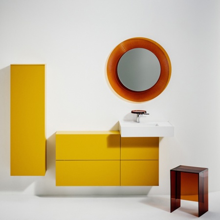 Laufen Kartell Зеркало круглое d=78см, настенное, без подсветки, цвет: янтарь 3.8633.1.081.000.1