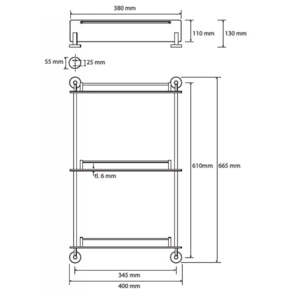 Полочка Bemeta Omega 104202132