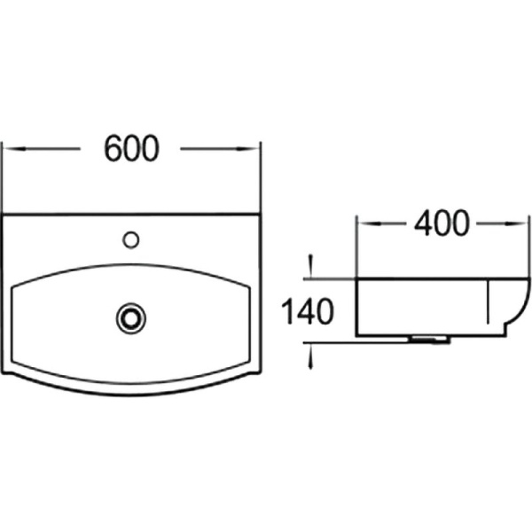 Раковина керамическая (накладная/подвесная)   SantiLine SL-2025