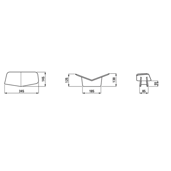 Laufen Home collection Керамическая подставка для книг 34.5x14.5x12.5/13см., LIBRO, настольная, цвет: белый 8.7777.8.000.000.1