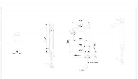 Смеситель для раковины Bravat Rhein F1429564CP-A-ENG, хром