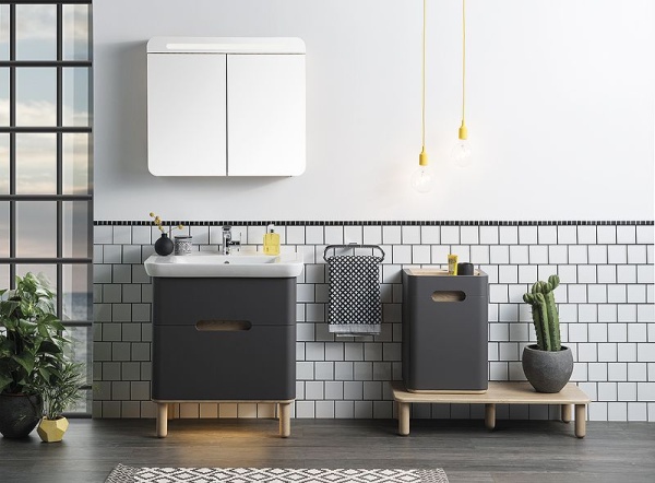 Тумба с раковиной VitrA Sento 63 60834 антрацит матовый