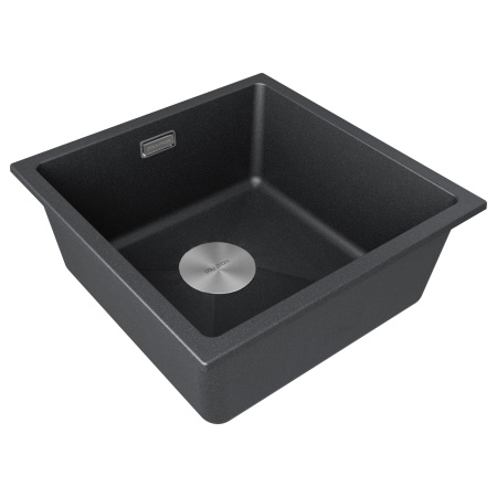 Мойка LUMI 45UNI, IT-GRANIT, LU45-BL, черный гранит, 455х460, Paulmark
